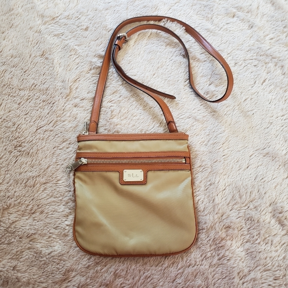 Lauren Ralph Lauren neutral nylon crossbody bag